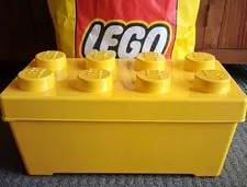 Lego Group 2012 Yellow 8 Stud 14"x6.5" Block Storage Container