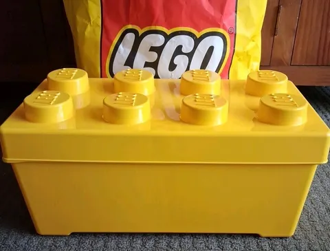 Lego Group 2012 Yellow 8 Stud 14"x6.5" Block Storage Container