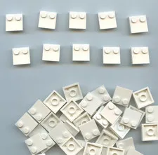 LEGO x 40 White Tile, Modified 2 x 2 with Studs on Edge 33909