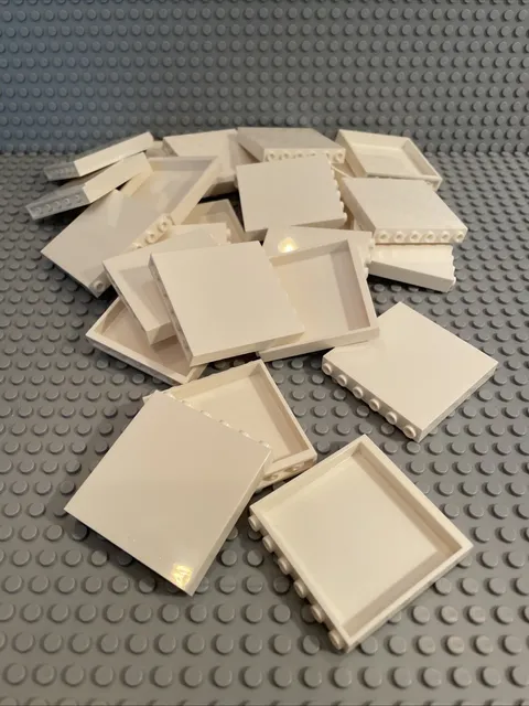 LEGO White 1x6x5 Wall Panel (59349), Lot Of 25