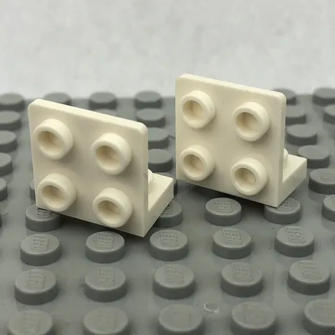 LEGO 99207 White Bracket 1 x 2 - 2 x 2 Inverted (x2)