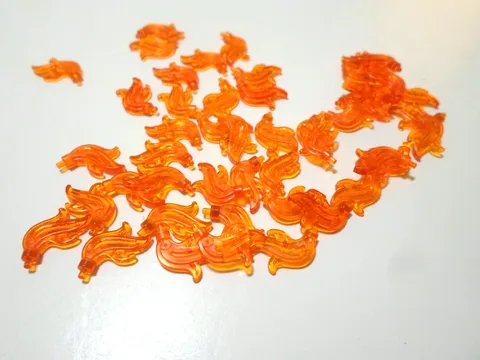 Lego Minifigure Plume Feather Flame Water Trans Orange Part 64647 (55 pieces)