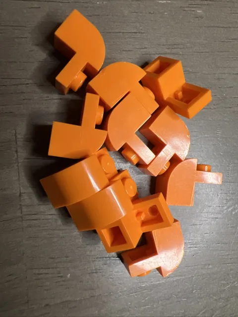LEGO 6091 Orange Slope, Curved 2 x 1 x 1 1/3 with Recessed Stud 11 Pieces