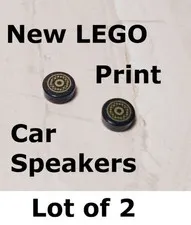 New LEGO Car Speakers Lot of 2 1x1 Gold Screen Radio Stereo Home Auto Wireless