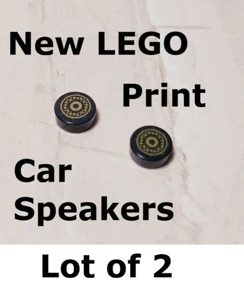 New LEGO Car Speakers Lot of 2 1x1 Gold Screen Radio Stereo Home Auto Wireless