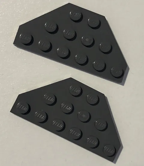 LEGO 2 Pcs  3x6 Wedge Plate 45º Corners Dark Bluish Gray 2419