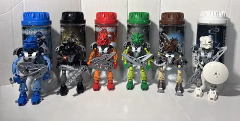 LEGO BIONICLE Toa Nuva Complete Collection 6 Canisters 4 Manuals 8566-8571