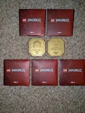 5x LEGO NINJAGO 15th Anniversary Gold Coin Brickvention Legoland Exclusive - NEW