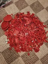 Gallon Size Bag of Bulk Red Lego Pieces