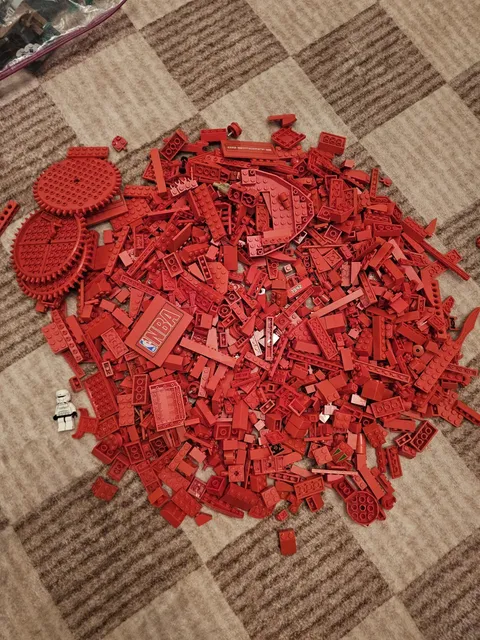Gallon Size Bag of Bulk Red Lego Pieces