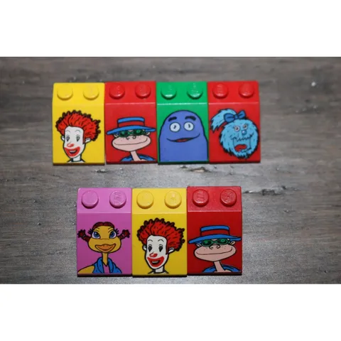 LEGO McDonalds Character Bricks Lot Ronald Grimace Hamburglar Birdie 7pc 1990s