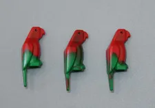 LEGO 3 Parrot lot green red bird feathers Bird Animal air minifigure