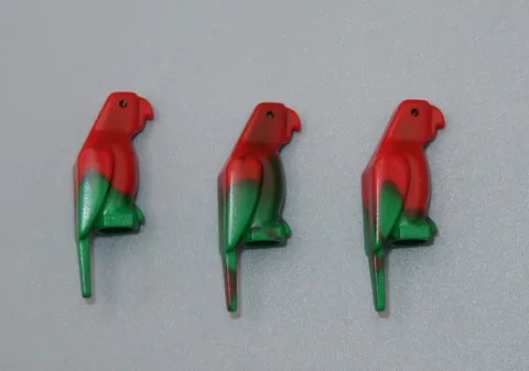 LEGO 3 Parrot lot green red bird feathers Bird Animal air minifigure