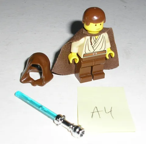 Lego Star Wars OBI-WAN KENOBI (Young, Padawan Braid Pattern) Minifigure 7203 *A4
