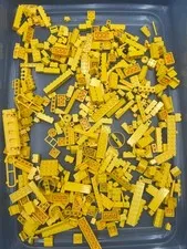 1 lb. Bulk Mixed Yellow Legos - standard blocks and unique pieces (Lot B)