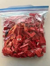 Lego Brick Pieces Red 1lb Bulk Lot