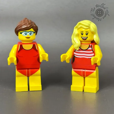 LEGO Minifigure Lot of 2 City Female Swimmer Beachgoer CTY1053 CTY0759