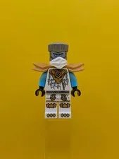 Zane njo1033 White Mask, Wide Pearl Gold Shoulder Armor Ninjago Lego Minifigure