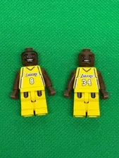 Lego SPORTS: Kobe Bryant #8 LA Lakers NBA Mini Figure + #34 Shaq