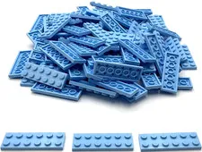 Lego 100 New Bright Light Blue Plates 2 x 6 Parts