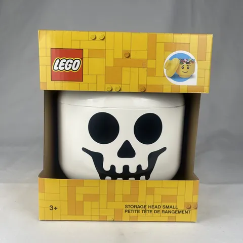 Lego Small White Skeleton Skull Storage Head Container, Halloween Decor