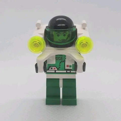 LEGO Green Astronaut Minifigure Black Helmet White Jetpack/Backpack