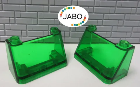 (B8/10) LEGO 2x 3823 Windshield 2x4x2 Windshield Trans Green