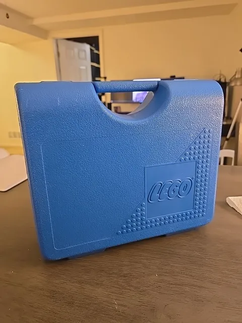 Vintage Lego Blue Storage Carrying Case Plastic Latch Closure Box 1997 USA Made