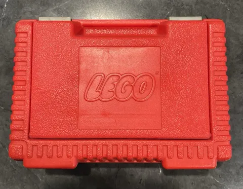 1984 LEGO Red Plastic Storage Carrying Case Briefcase Snap Lid Vintage