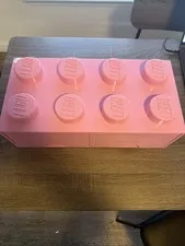 Pink Lego Brick Stackable Storage Box Block Containers Double Drawer 19.5"