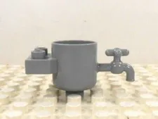 Lego Duplo Item Water Tank w/ faucet/spigot gray