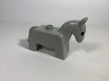Lego Duplo GREY HORSE PONY Animal Zoo replacement Farm House Castle Rare #2