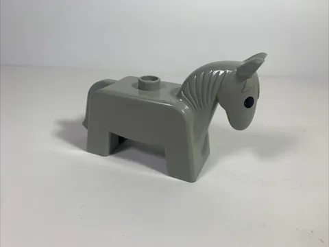 Lego Duplo GREY HORSE PONY Animal Zoo replacement Farm House Castle Rare #2