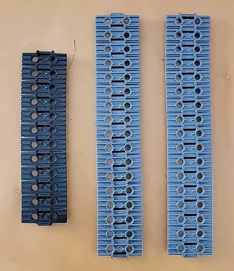 LEGO Technic Two Pin Holes Parts Tank Track Grey/Black Lot Of (46) Pieces #57518