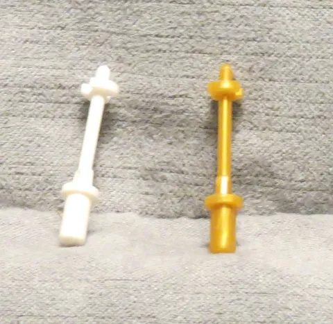 Lego Lot of 2 Ski Poles 3L White and Pearl Gold 90540