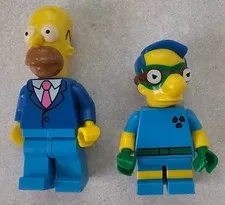 2 Lot LEGO The Simpsons Millhouse Fallout Boy & Homer Date Night Minifigure