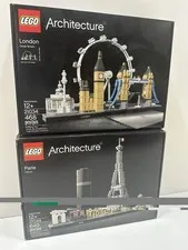 LEGO ARCHITECTURE: London (21034) & Paris (21044) NIB 2 Set Lot