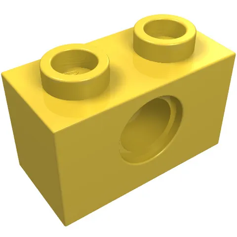 LEGO Part 3700 - Technic Brick 1 x 2 [1 Pin Hole] - Pick Your Color