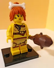 Lego col105-5 Cave Woman - Minifigure - Collectibles/Series 5 -Bone in hair/Club