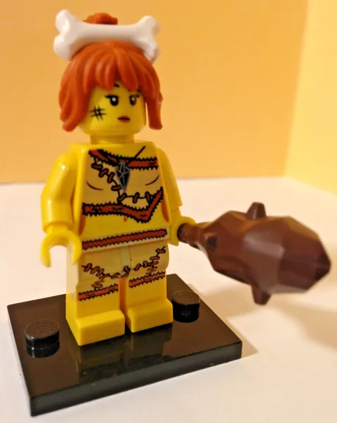 Lego col105-5 Cave Woman - Minifigure - Collectibles/Series 5 -Bone in hair/Club