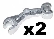 Lego 2 Star Wars ASSASSIN DROID Minifig BENT ARM Metallic Silver Part 30377 D824