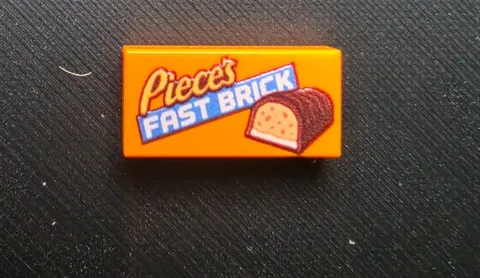 Reese's Fast Break Parody Candy Wrapper custom printed LEGO® 1x2 tile