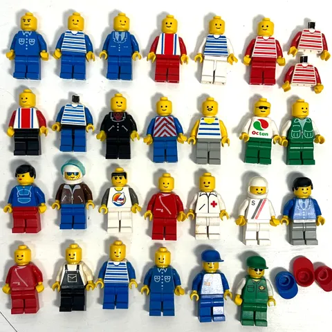 26x 80s Vintage Lego Figure Minifigures Pilot Worker Surf Cars Octan