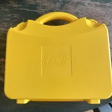 LEGO Brand 2 Tone Orange & Yellow Travel Carrying Case Hard Plastic Container