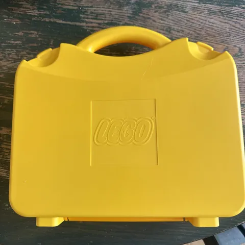LEGO Brand 2 Tone Orange & Yellow Travel Carrying Case Hard Plastic Container