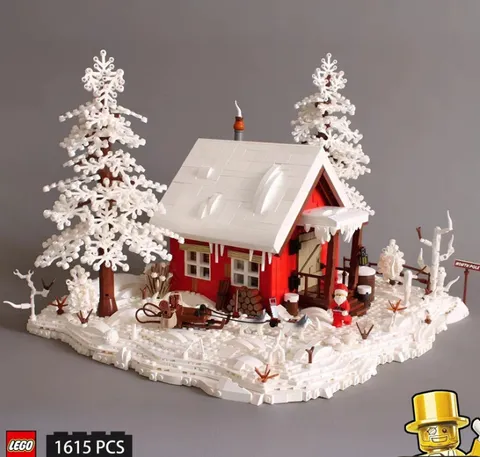 MOC LEGO Santa's Snow House Building Set, 1,615 Pieces