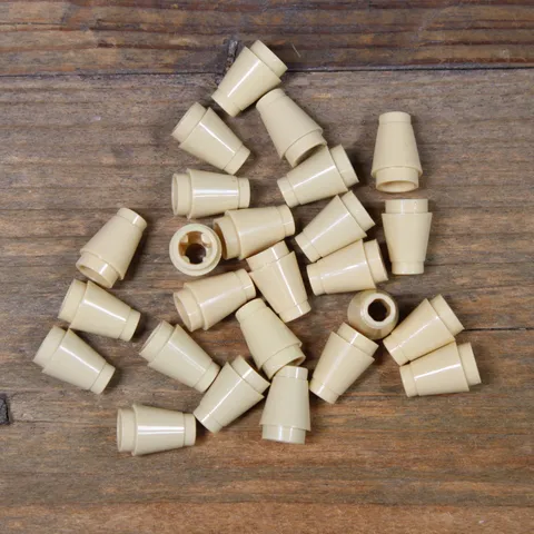 LEGO 59900 Tan Cone 1 x 1 with Top Groove 4589b Qty 25