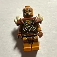 LEGO Minifigure Brown/Tan Warrior Monster Figure w/ Horned Spiked Shoulder Armor