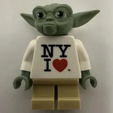 LEGO Star Wars Yoda Minifigure NY I Love Shirt White