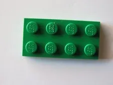 Vintage Lego Green Plate Part # 3020 2x4 Brick  Old #1758